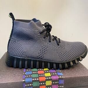 New Bernie Mev Womens 4.5 Dark Gray Black Erika Sock Hi Top Sneakers Comfort